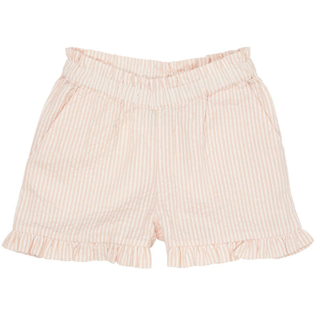 COPENHAGEN COLORS Dusty Rose W Cream Stripe Seersucker Girly Shorts