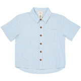COPENHAGEN COLORS Sky Blue W Cream Stripe Seersucker Ss Shirt