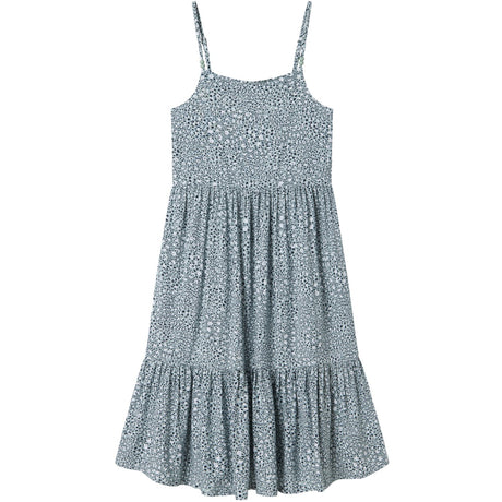 Name It Aqua Gray Leo Jilli Strap Midi Dress