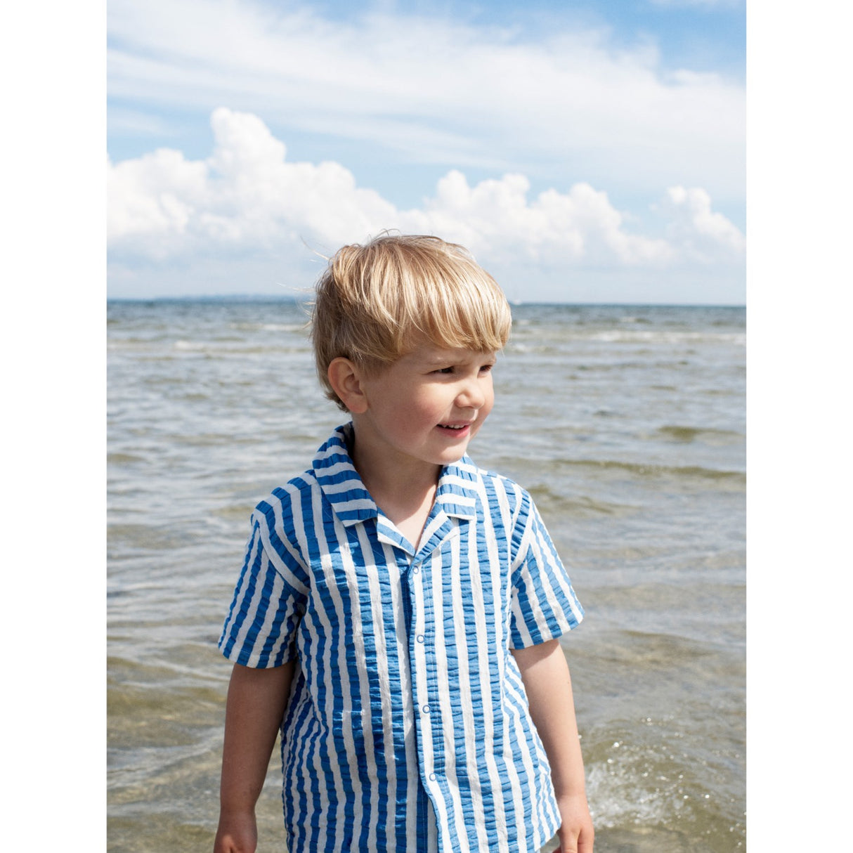 Serendipity Azur Stripe Short Sleeve Shirt