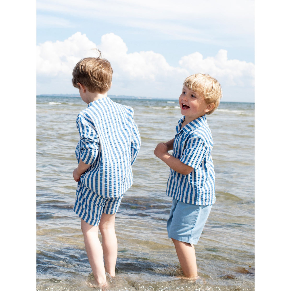 Serendipity Azur Stripe Short Sleeve Shirt