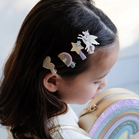 Mimi & Lula 8 Hair Clips - Mini Flying Unicorn Dreamland