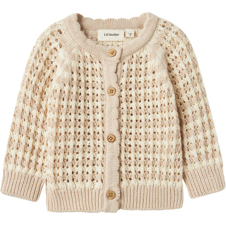 Lil'Atelier Turtledove Gray Morn Boa Knit Cardigan