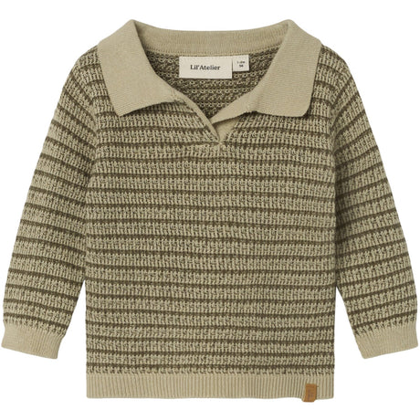 Lil'Atelier Moss Gray Barker Knit Polo