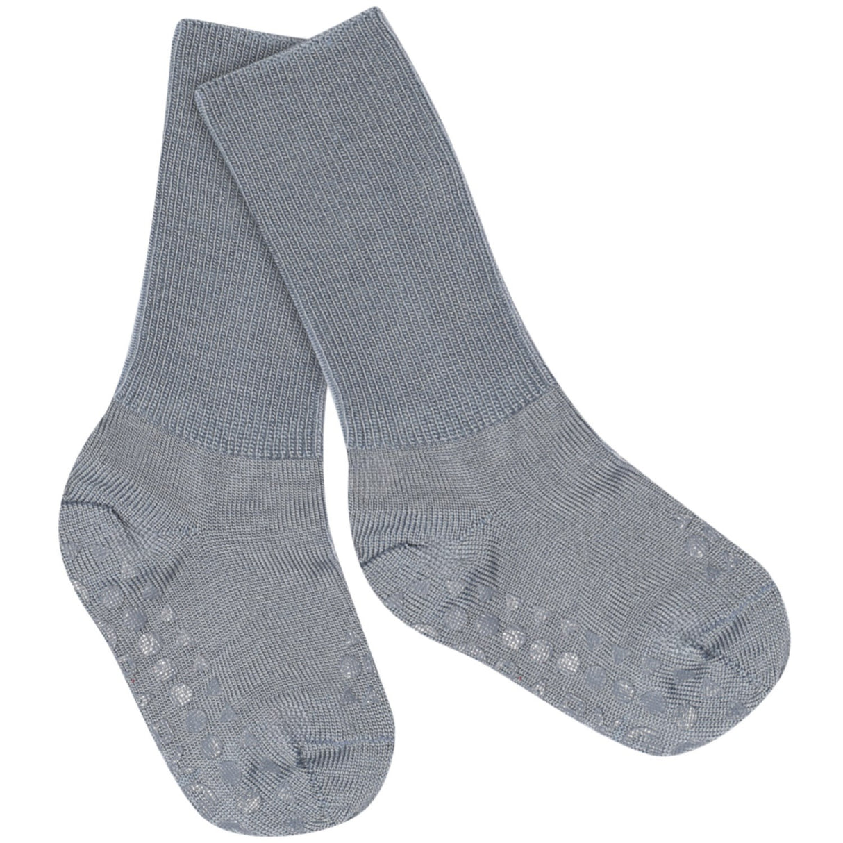 Gobabygo Stone Blue Non-Slip Socks In Merino Wool