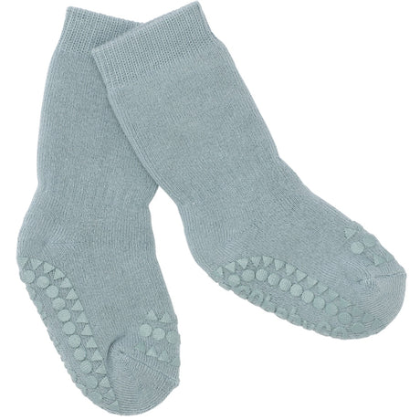 Gobabygo Dusty Blue Non-Slip Socks Organic Terry Cotton