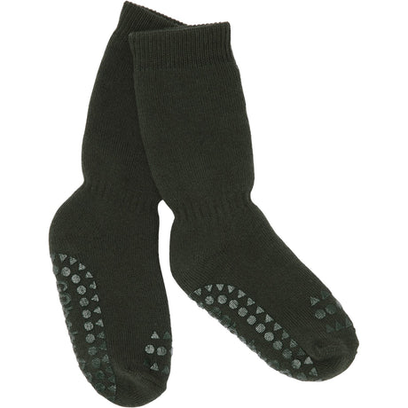 Gobabygo Forest Green Non-Slip Socks Organic Terry Cotton