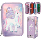 Ylvi Triple Pencil Case With Appliquéd Wing