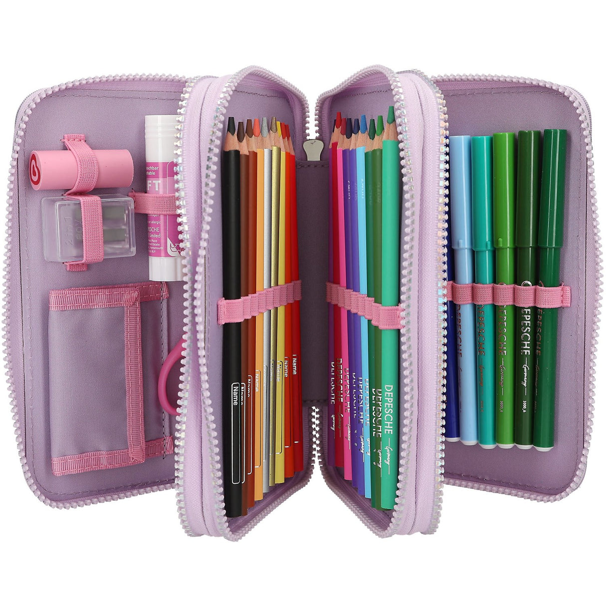 Ylvi Triple Pencil Case With Appliquéd Wing