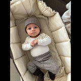 COPENHAGEN COLORS Brown With Cream Solid Stripe Organic Multifunctional Babylift Vol. 2