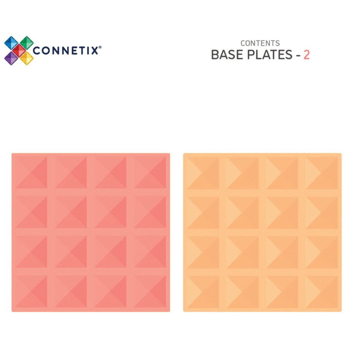 Connetix Pastel Lemon & Peach Base Plate 2 Pieces