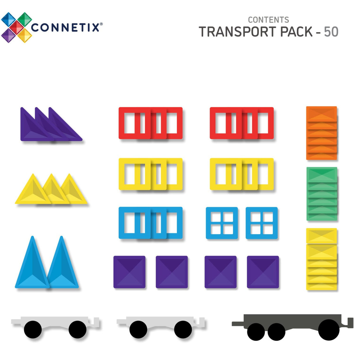 Connetix Rainbow Transport Pack 50 Pieces