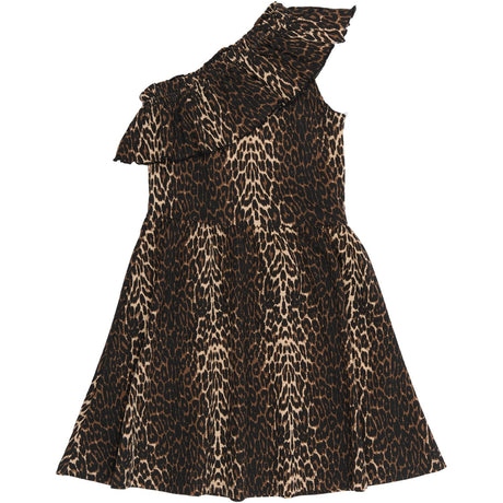 The New Oxford Tan AOP Ellen Rib Dress