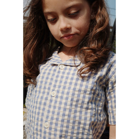 Konges Sløjd Captains Blue Check Kim Ss Shirt Gots