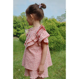 Konges Sløjd Flamingo Plume Check Kim Frill Ss Shirt Gots