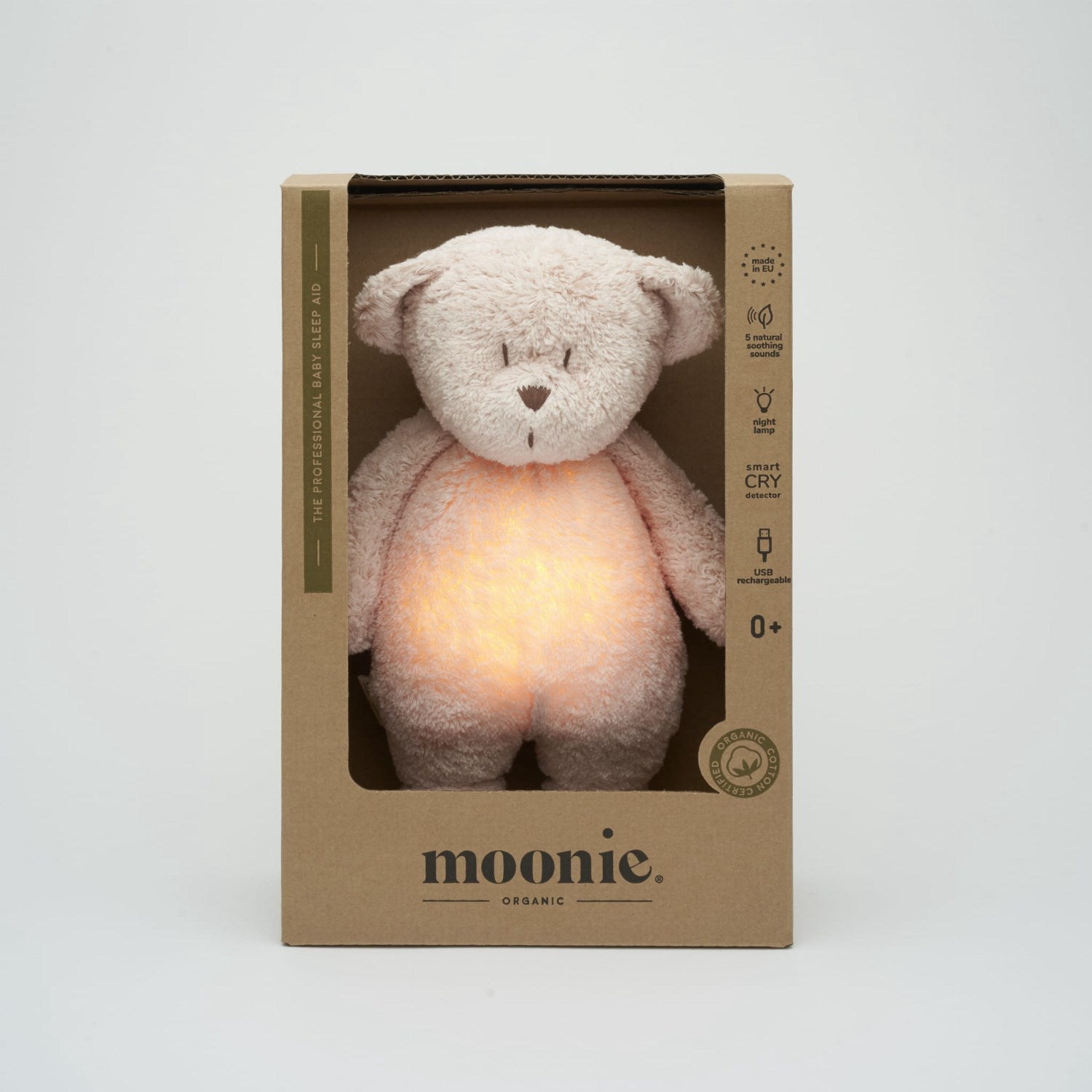 Buy Moonie Rose 2.0 Organic Humming Bear With A Lamp | Luksusbaby