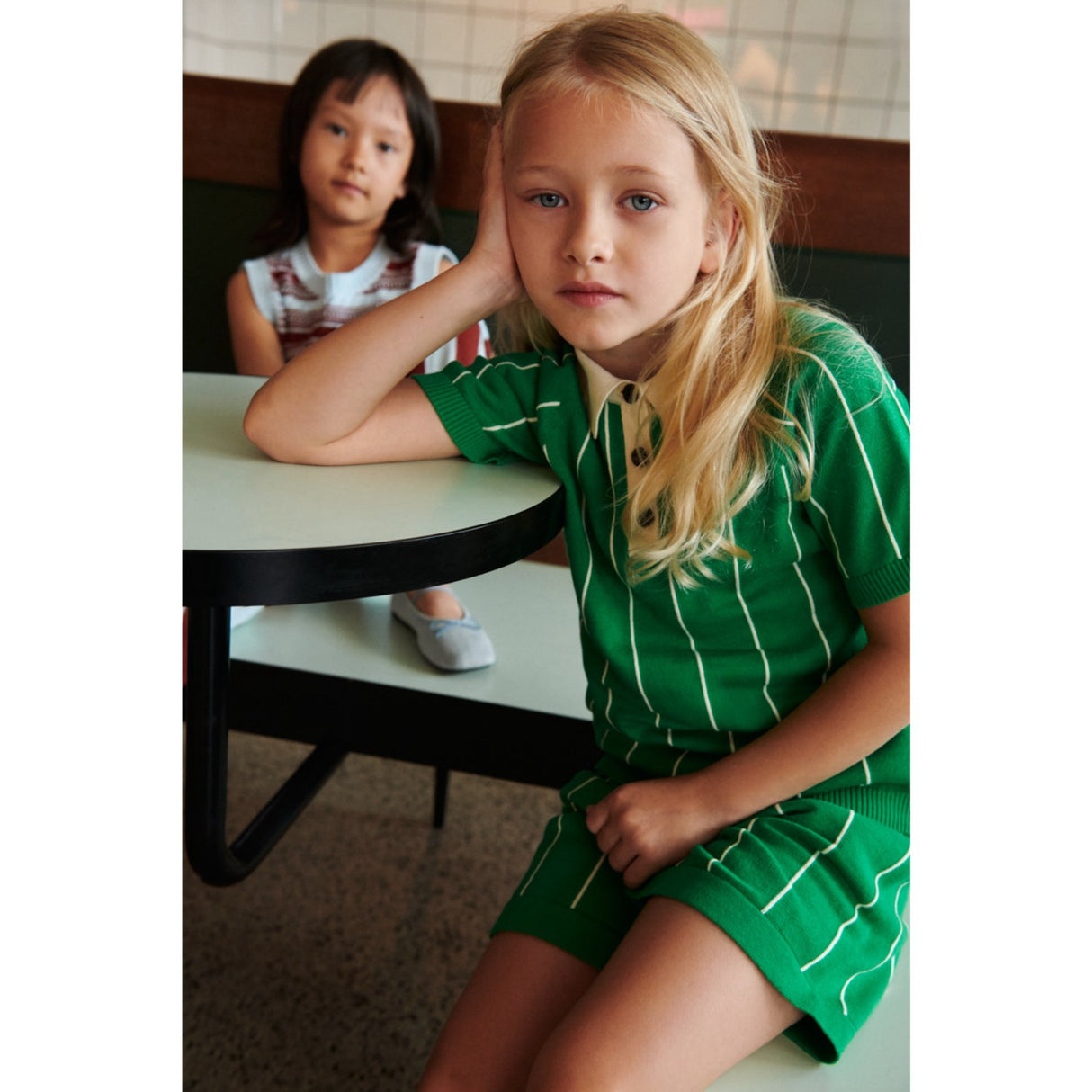 FUB basil/ecru Striped Polo