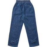 Copenhagen Colors Dark Indigo Blue Washed Organic Chinos W. Bow Regular Fit