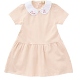 COPENHAGEN COLORS Dusty Rose/Cream Stripe Striped Dress W. Poplin Collar