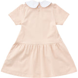 COPENHAGEN COLORS Dusty Rose/Cream Stripe Striped Dress W. Poplin Collar