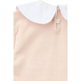 COPENHAGEN COLORS Dusty Rose/Cream Stripe Striped Dress W. Poplin Collar
