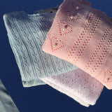 COPENHAGEN COLORS Dusty Blue Knitted Pointelle Blouse