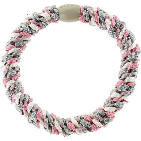 Bow's by Stær Braided Hair Elastic - Multi Grey/White/Rose Glitter 6-pack