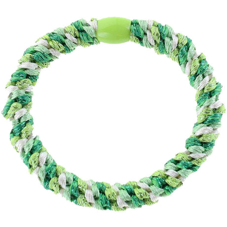 Bow's by Stær Braided Hair Elastic - Multi Green/Off-White Glitter 6-pack