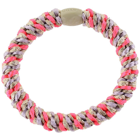 Bow's by Stær Braided Hair Elastic - Multi Neon Pink/Grey/Purple Glitter 6-pack