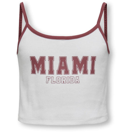 kids ONLY Bright White Ruby Wine Miami Vikka Rib Print Top