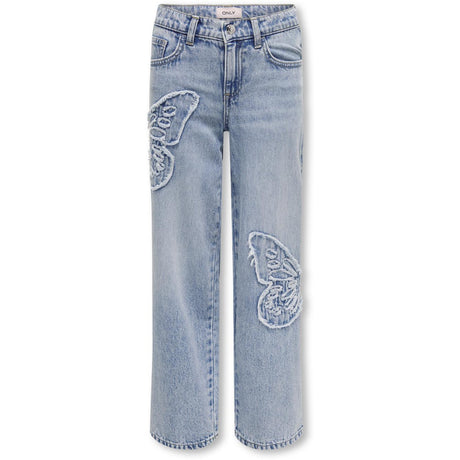 kids ONLY Light Blue Denim Butterflies Jenna Butterfly Wide Jeans Denim