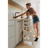 Duck Woodworks Adjustable Kitchen Tower White