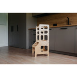 Duck Woodworks Adjustable Kitchen Tower Natural