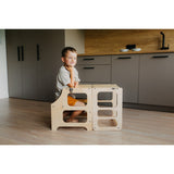 Duck Woodworks Foldable Kitchen Tower Natural
