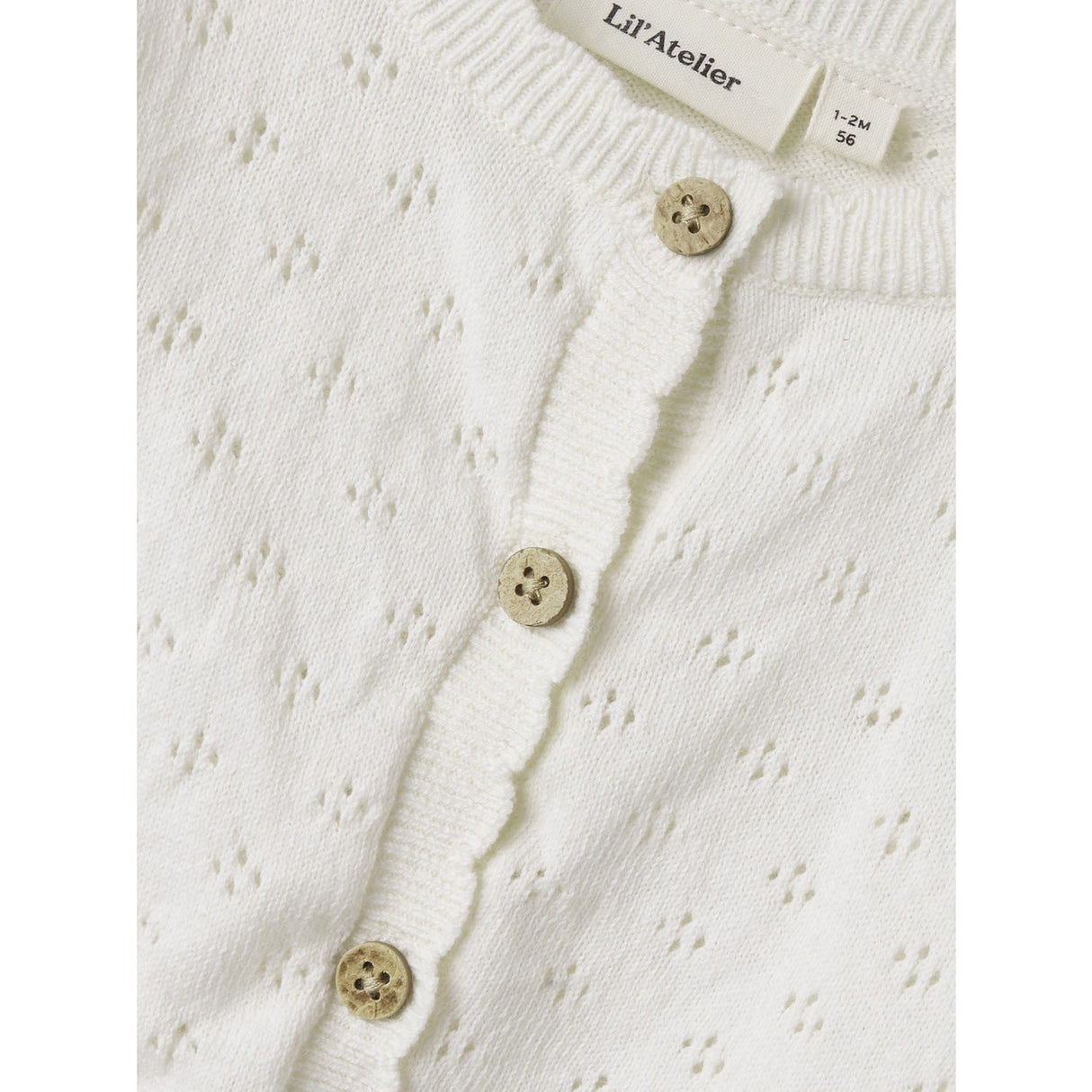 Lil'Atelier Coconut Milk Gliva Ivo Knit Cardigan