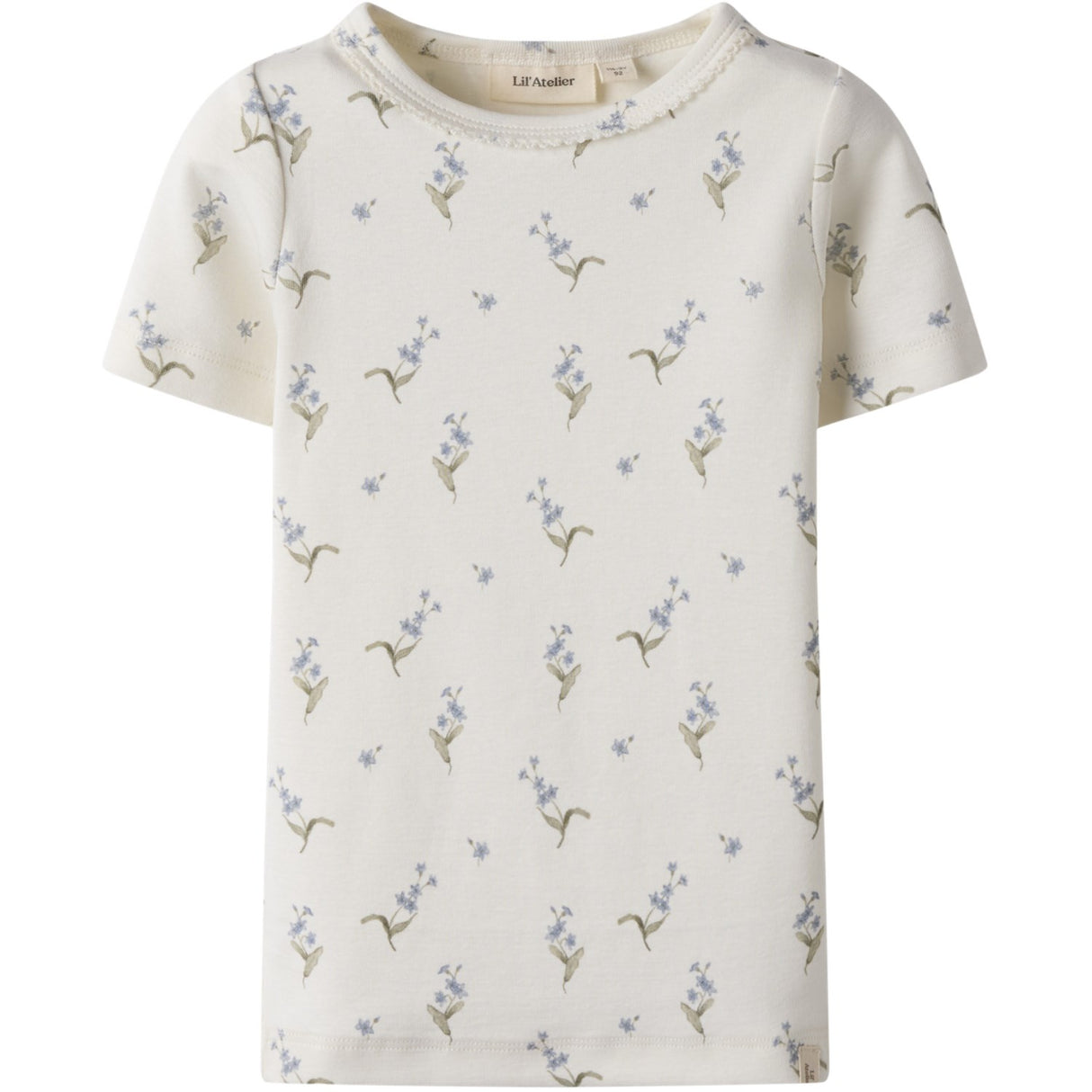 Lil'Atelier Coconut Milk Forget Me Not Gayo Sig Slim T-Shirt