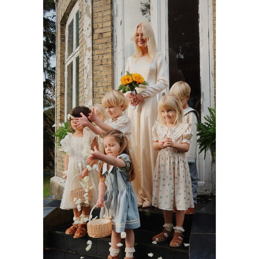 Buy Konges Sløjd Rosa Bleu Celebration Sheeny Smock Dress | Luksusbaby
