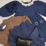 Fliink Insignia Blue / Sandshell Elmo Heart Ls Dress