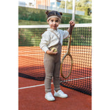 Silly Silas Oyster Grey Striped Footless Tights