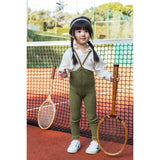 Silly Silas Olive Striped Footless Tights