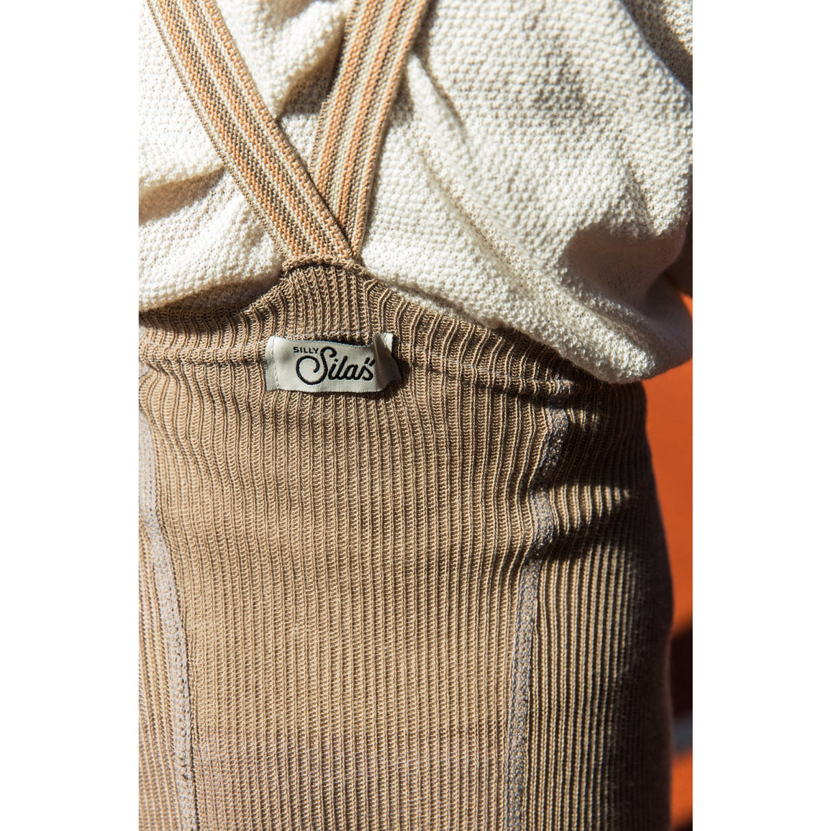 Silly Silas Oyster Grey Striped Footless Tights