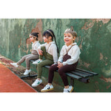 Silly Silas Olive Striped Footless Tights