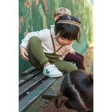 Silly Silas Olive Striped Footless Tights