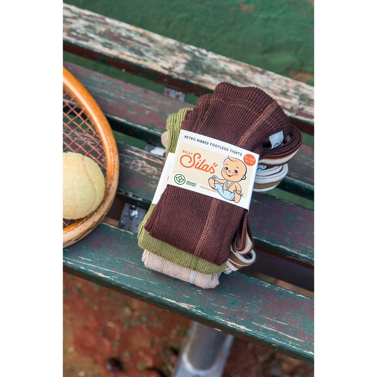 Silly Silas Chocolate Brown Striped Footless Tights