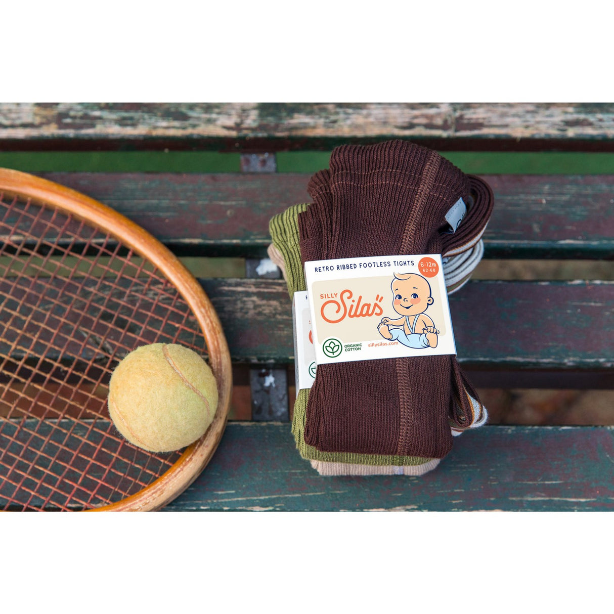 Silly Silas Chocolate Brown Striped Footless Tights