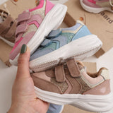 Bisgaard Taupe Glitter Yuki Glitter Velcro Shoe