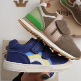 Bisgaard Deep Blue Rainbow Low Velcro Shoe