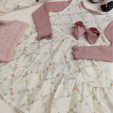 Wheat Ivory Checked Flowers Dress Luise