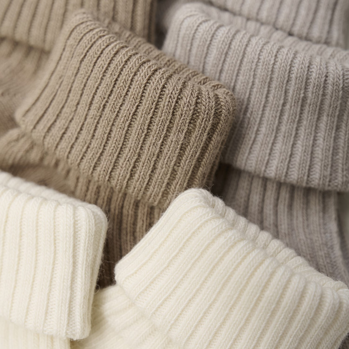 Minymo Light Taupe Baby Sock Rib 3-Pack