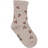 Minymo Light Taupe Socks With Lettuce Hem 2-Pack